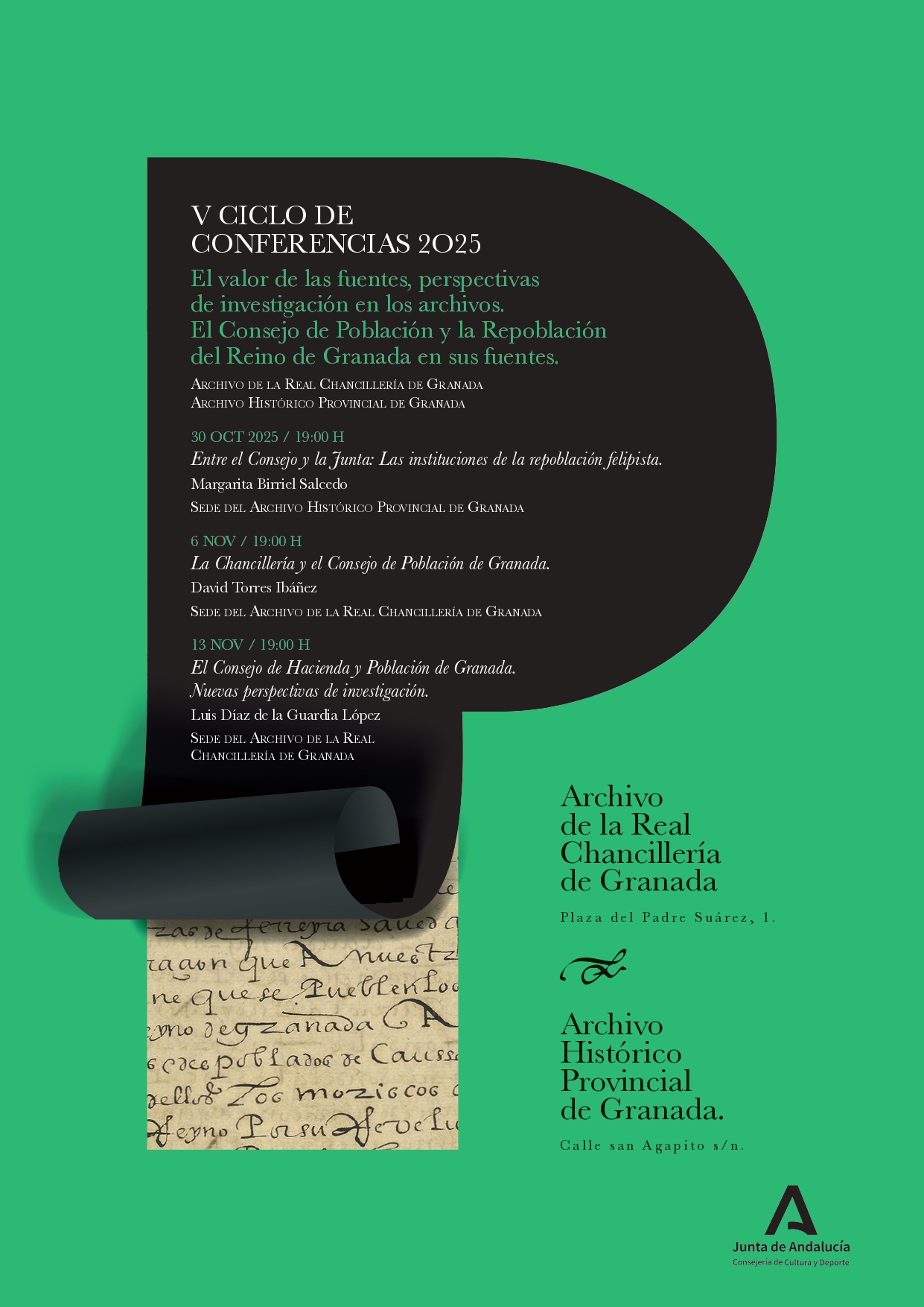 V Ciclo de conferencias. El valor de los documentos de archivo. El Consejo de Población y la Repoblación del Reino de Granada (ARCHGR)